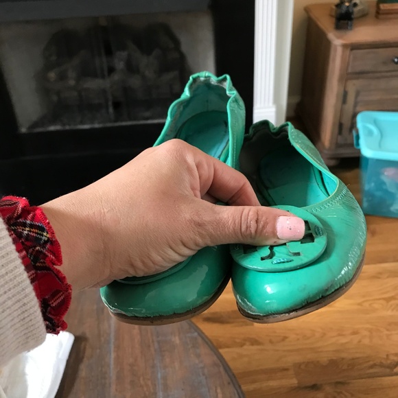 Tory Burch Reva Style Flats in Ocean Green - Picture 6 of 8